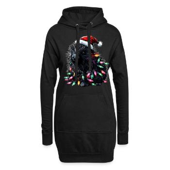 Stachelschwein Demokraten Weihnachtsmütze Xmas - Hoodie-Kleid - Schwarz - Vorne