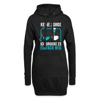 3D Druck Modellbau Keine Sorge - Hoodie-Kleid - Schwarz - Vorne