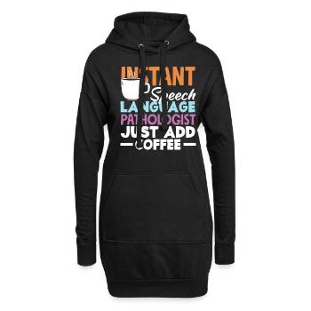 L’orthophoniste ajoute du café immédiatement - Sweat-shirt à capuche long Femme - noir - Devant