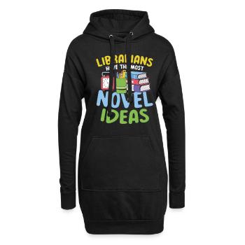 Librarians Have The Most Novel Ideas - Hoodie-Kleid - Schwarz - Vorne