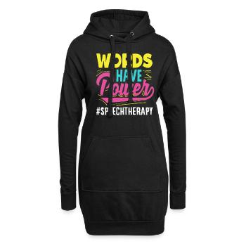 Worte Haben Macht Sprachtherapeut - Hoodie-Kleid - Schwarz - Vorne