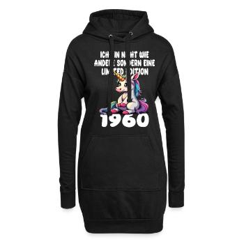 Edition Limitée 1960 Anniversaire 1960 Naissance - Sweat-shirt à capuche long Femme - noir - Devant