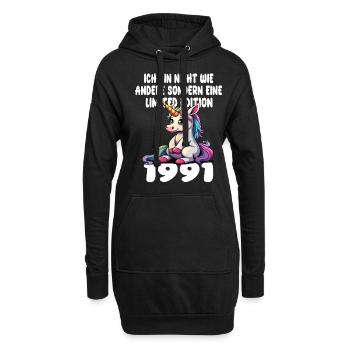 Edition Limitée 1991 Anniversaire Né 1991 - Sweat-shirt à capuche long Femme - noir - Devant