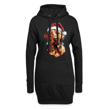 Chapeau de Noël Rhodesian Ridgeback Dog Noël - Sweat-shirt à capuche long Femme - noir - Devant
