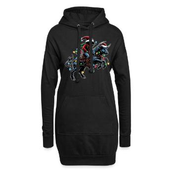 Rodeo Barrel Racer Barrel Racing Weihnachtsmütze - Hoodie-Kleid - Schwarz - Vorne
