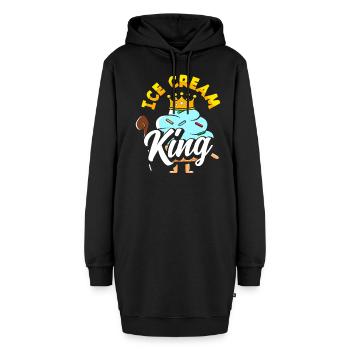 Eiskrem Liebhaber König Krone - Hoodie-Kleid - Schwarz - Vorne