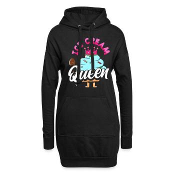 Reine de la crème glacée pour les amateurs de crème glacée - Sweat-shirt à capuche long Femme - noir - Devant