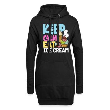 Amateurs de glaces : restez calme et mangez des glaces - Sweat-shirt à capuche long Femme - noir - Devant