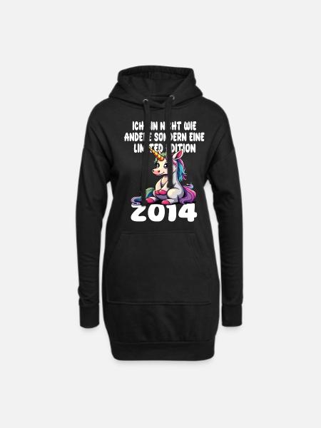 Limited Edition 2014 Geburtstag 2014 Geboren - Hoodie-Kleid - Schwarz