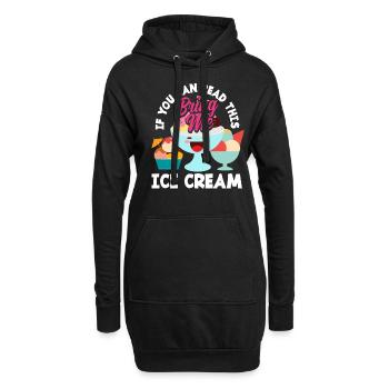 Apportez-moi de la crème glacée pour les amateurs de crème glacée - Sweat-shirt à capuche long Femme - noir - Devant