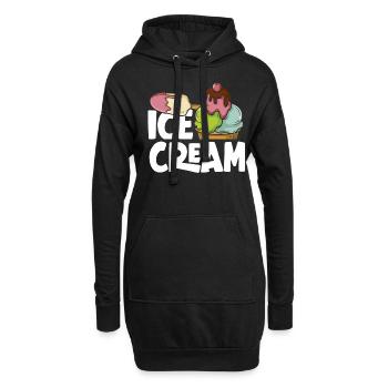 Plaisir coloré des amateurs de crème glacée - Sweat-shirt à capuche long Femme - noir - Devant