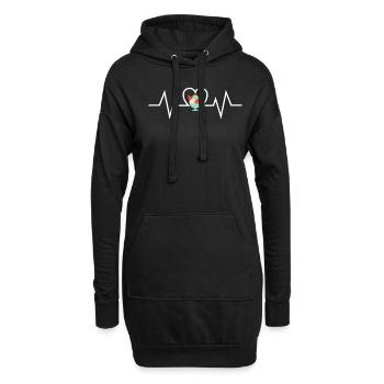Amateur de crème glacée Heartbeat Design - Sweat-shirt à capuche long Femme - noir - Devant
