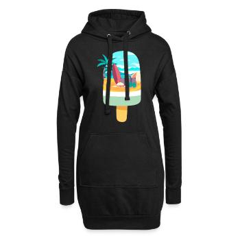 Vacances à la plage pour les amateurs de crème glacée - Sweat-shirt à capuche long Femme - noir - Devant