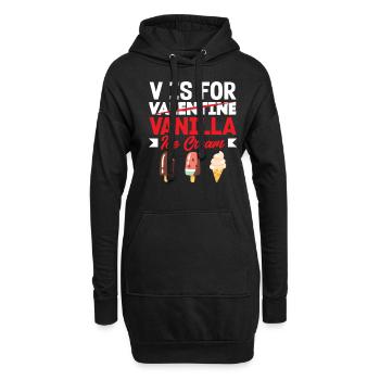 Vanille Eis Liebhaber Eiscreme - Hoodie-Kleid - Schwarz - Vorne