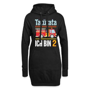 Tatütata Feuerwehr 2. Geburtstag - Hoodie-Kleid - Schwarz - Vorne