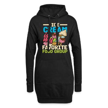 La crème glacée est ma saveur préférée - Sweat-shirt à capuche long Femme - noir - Devant