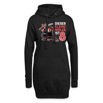 Dieser kleine Ninja ist 8 Geburtstagsshirt - Hoodie-Kleid - Schwarz - Vorne
