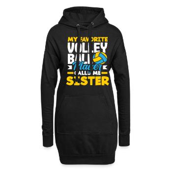 Mein Lieblings Volleyballspieler Nennt Schwester - Hoodie-Kleid - Schwarz - Vorne