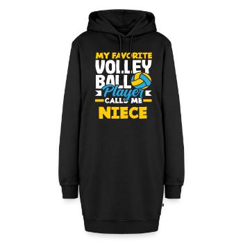 Mein Lieblings Volleyballspieler Nennt Mich Nichte - Hoodie-Kleid - Schwarz - Vorne