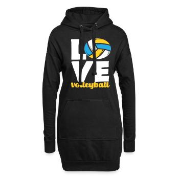 Liebe Volleyball Leidenschaft Pur - Hoodie-Kleid - Schwarz - Vorne