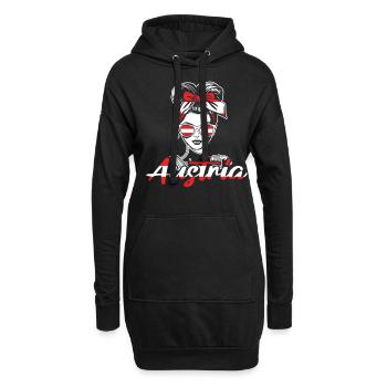 Sport Österreich, Austria, Fußball Sportfan - Hoodie-Kleid - Schwarz - Vorne