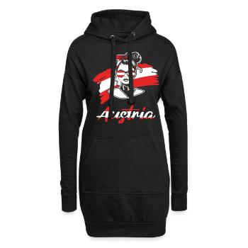 Sport Österreich, Austria, Fußball Sportfan - Hoodie-Kleid - Schwarz - Vorne