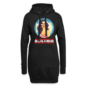 Sport Österreich, Austria, Fußball Sportfan - Hoodie-Kleid - Schwarz - Vorne