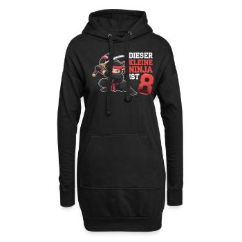 Dieser kleine Ninja ist 8 Geburtstagsshirt - Hoodie-Kleid - Schwarz - Vorne