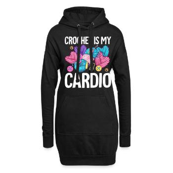 Crochet Tricot Yarn Lover Crochet Is My Heart - Sweat-shirt à capuche long Femme - noir - Devant