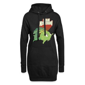 Équipe de chou-rave Légumes Vegan - Sweat-shirt à capuche long Femme - noir - Devant
