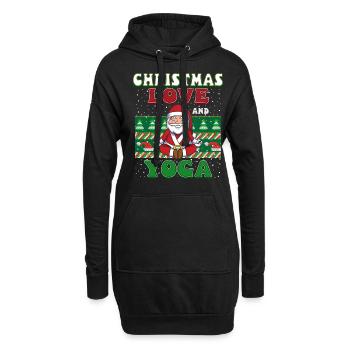 Yogini Yoga Meditation Weihnachten, Liebe und Yoga - Hoodie-Kleid - Schwarz - Vorne