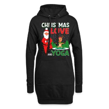 Yogini Yoga Meditation Weihnachten, Liebe und Yoga - Hoodie-Kleid - Schwarz - Vorne