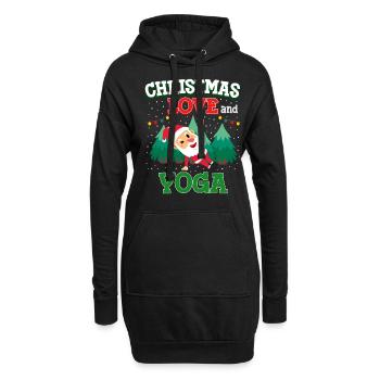 Yogini Yoga Meditation Weihnachten, Liebe und Yoga - Hoodie-Kleid - Schwarz - Vorne