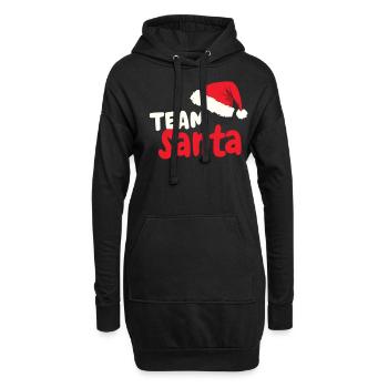 Team Santa Weihnachtsmann Weihnachten Santa Claus - Hoodie-Kleid - Schwarz - Vorne