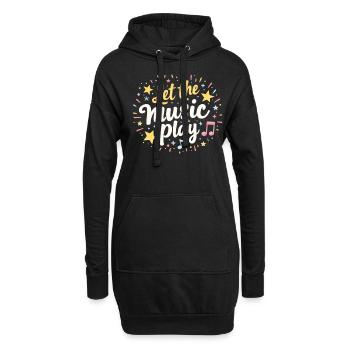 Que la musique joue Stars de la musique et musiciens de partitions - Sweat-shirt à capuche long Femme - noir - Devant