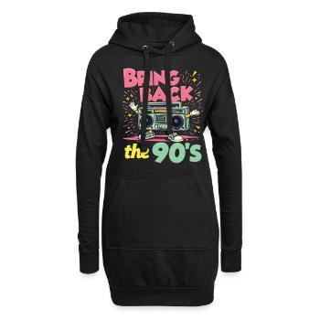 Ramenez la boombox rétro des années 90 - Sweat-shirt à capuche long Femme - noir - Devant
