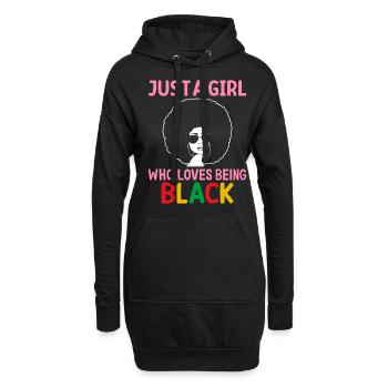 Schwarzer Geschichtsmonat Afrikanisches Mädchen li - Hoodie-Kleid - Schwarz - Vorne