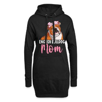 Bouledogue anglais Mère bouledogue Amoureuse - Sweat-shirt à capuche long Femme - noir - Devant