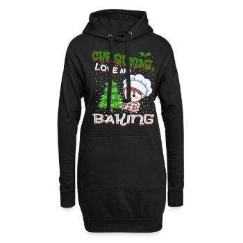 Noël, Amour et pâtisserie, Douce joie des fêtes - Sweat-shirt à capuche long Femme - noir - Devant
