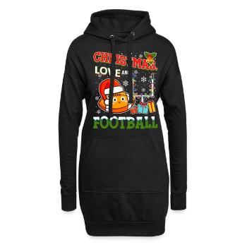 Joueurs de football universitaire Équipe Noël Amour - Sweat-shirt à capuche long Femme - noir - Devant