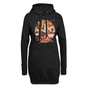 Sonnenuntergang Desert Vibes Urlaub Abenteuer - Hoodie-Kleid - Schwarz - Vorne