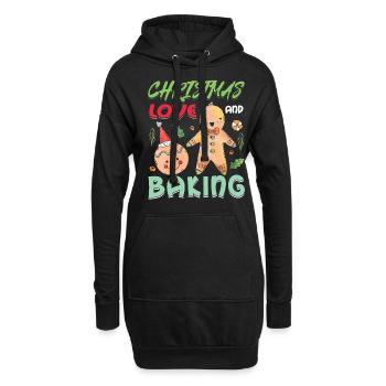 Noël, Amour et pâtisserie, Douce joie des fêtes - Sweat-shirt à capuche long Femme - noir - Devant