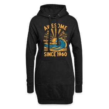 Awesome Since 1960 Geburtstag Strand - Hoodie-Kleid - Schwarz - Vorne