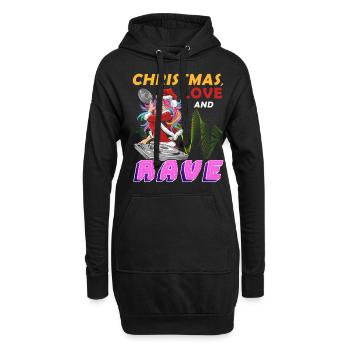 La Mère Noël sur la piste de danse ! Techno de Noël - Sweat-shirt à capuche long Femme - noir - Devant