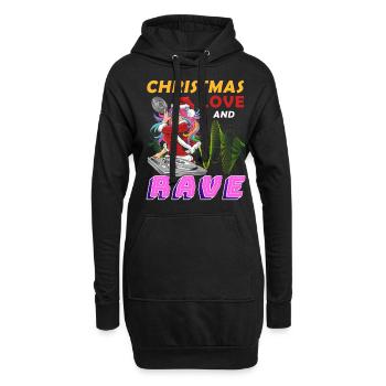 La Mère Noël sur la piste de danse ! Techno de Noël - Sweat-shirt à capuche long Femme - noir - Devant