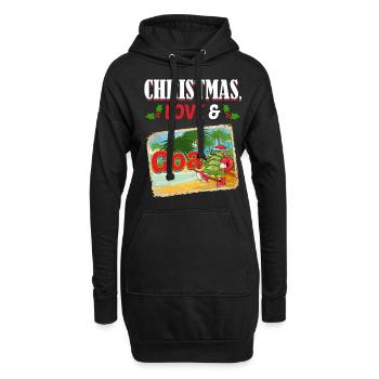 Weihnachten Disco, Rave, Techno, House, Goa, Party - Hoodie-Kleid - Schwarz - Vorne