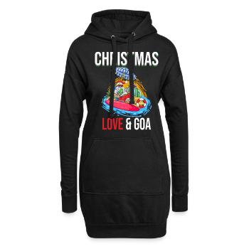 Weihnachten Disco, Rave, Techno, House, Goa, Party - Hoodie-Kleid - Schwarz - Vorne