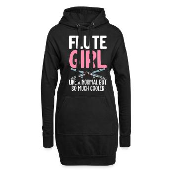 Flûtiste mais Flöti beaucoup plus cool - Sweat-shirt à capuche long Femme - noir - Devant