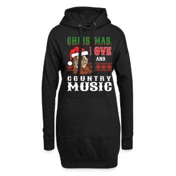Noël, Amour Musique Country Concerts de Noël - Sweat-shirt à capuche long Femme - noir - Devant