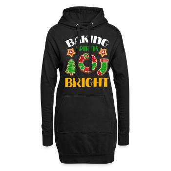 Noël, Amour et pâtisserie, Douce joie des fêtes - Sweat-shirt à capuche long Femme - noir - Devant